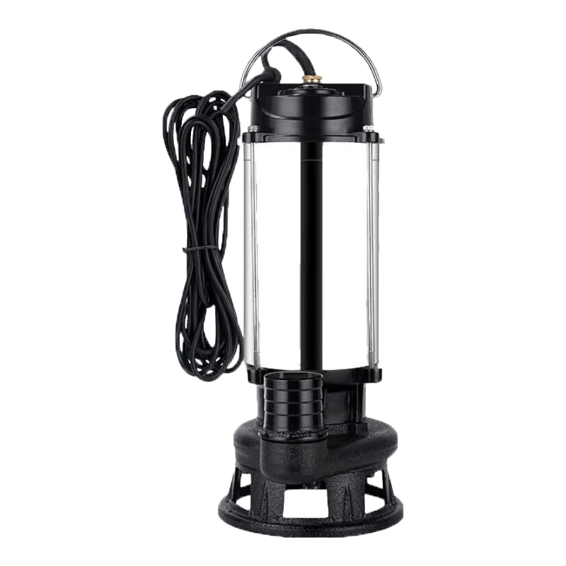 農(nóng)用潛水泵220v家用污水泵抽糞帶刀片抽水泵泥漿污水排污切割泵 2寸1800W不銹鋼切割泵（送帆布水帶配件）