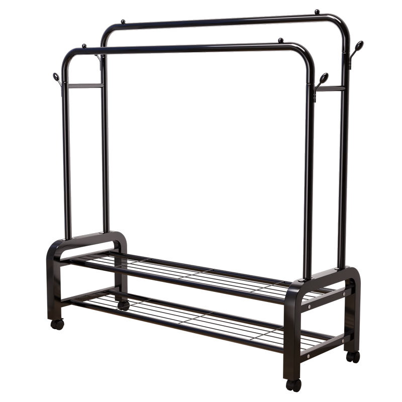 宅万家 晾衣架落地衣架挂衣晾衣杆卧室晒衣架可置物加粗加厚管GYGX-21