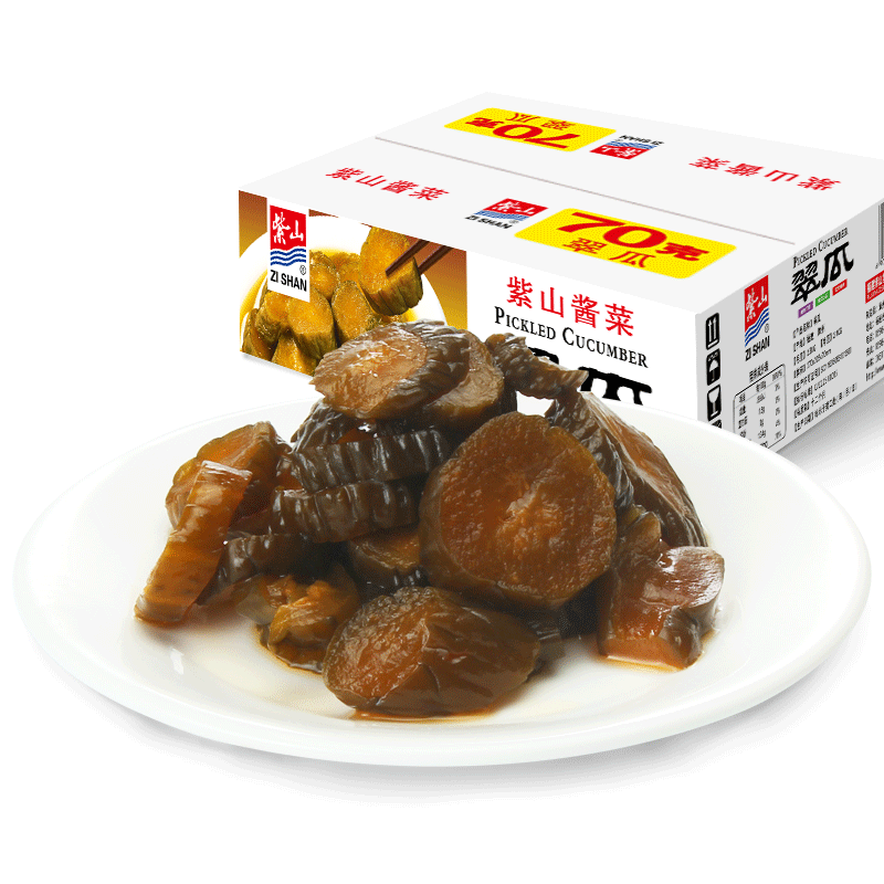 紫山（ZiShan）醬瓜翠瓜下飯菜輕粥小菜配粥閩南風(fēng)味榨菜咸菜開味菜外婆菜 翠瓜70g*15(兩斤裝)