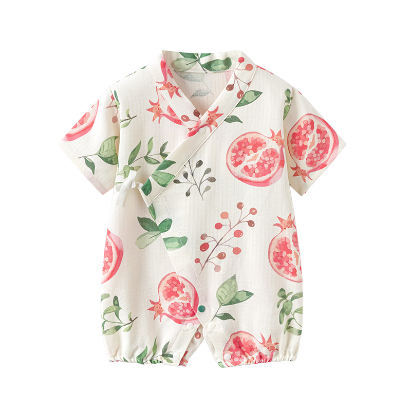 babylove嬰兒連體衣夏季竹棉山茶紗布和尚服新生兒寶寶衣服薄款透氣哈衣