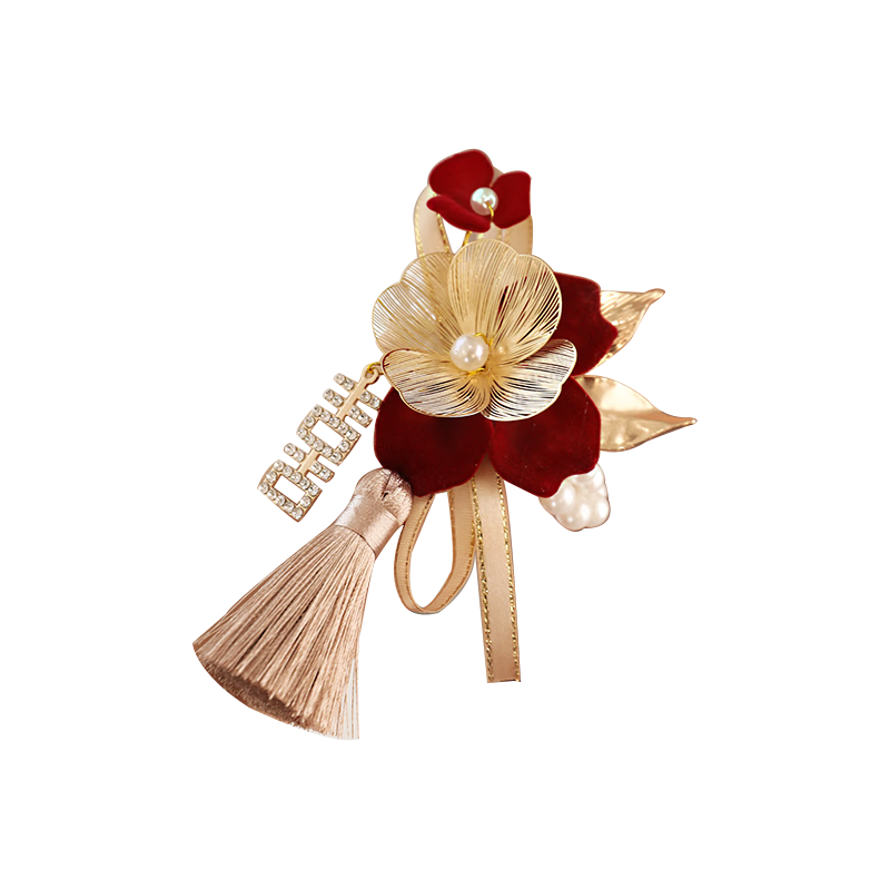 乾倉結(jié)婚胸花婚禮新郎新娘伴郎用品伴娘胸針一整套全家結(jié)婚用品大全 吾家有喜【熱銷5對裝】