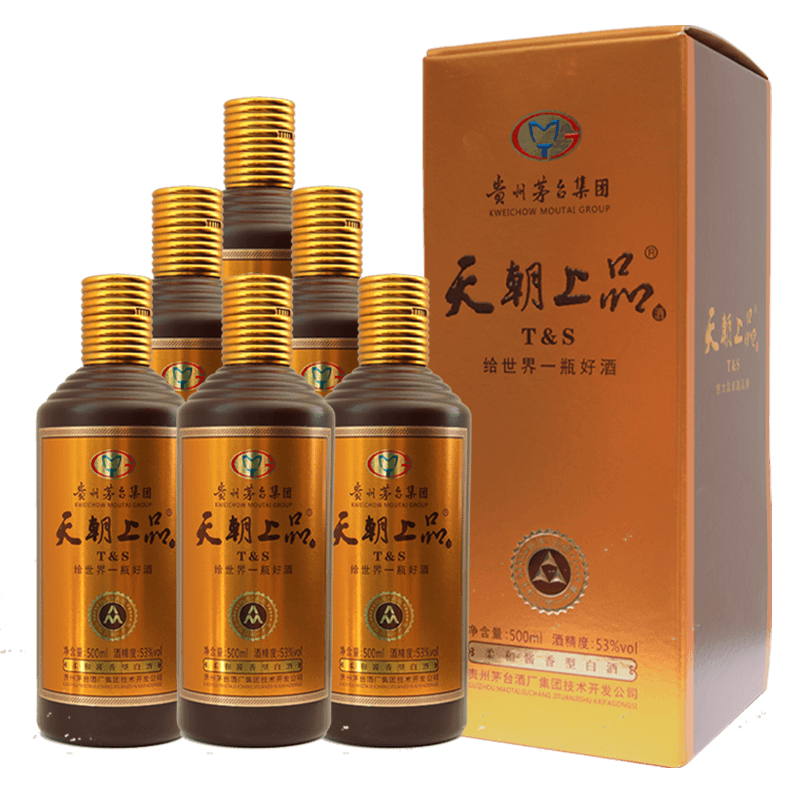 天朝上品天朝上品众人酒柔和酱香型白酒53度婚宴喜宴用酒 53%vol 500mL 6瓶 众人酒整箱装