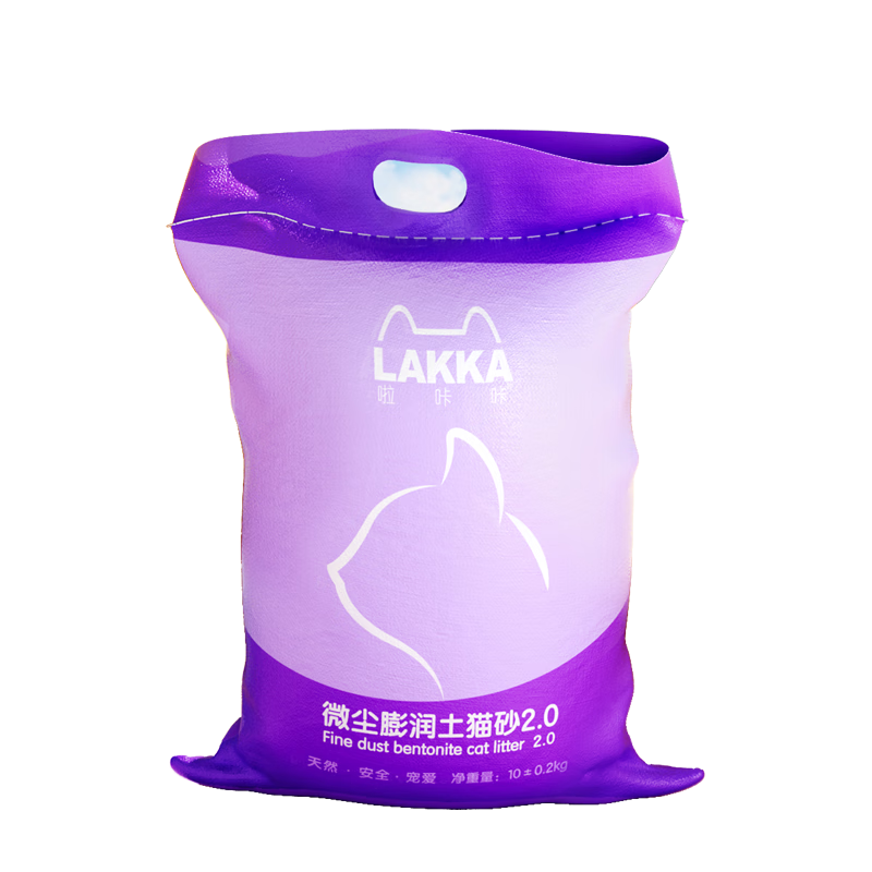 啦咔咔猫砂低尘膨润土20斤除臭低尘大包装小颗粒10kg【京仓发货】