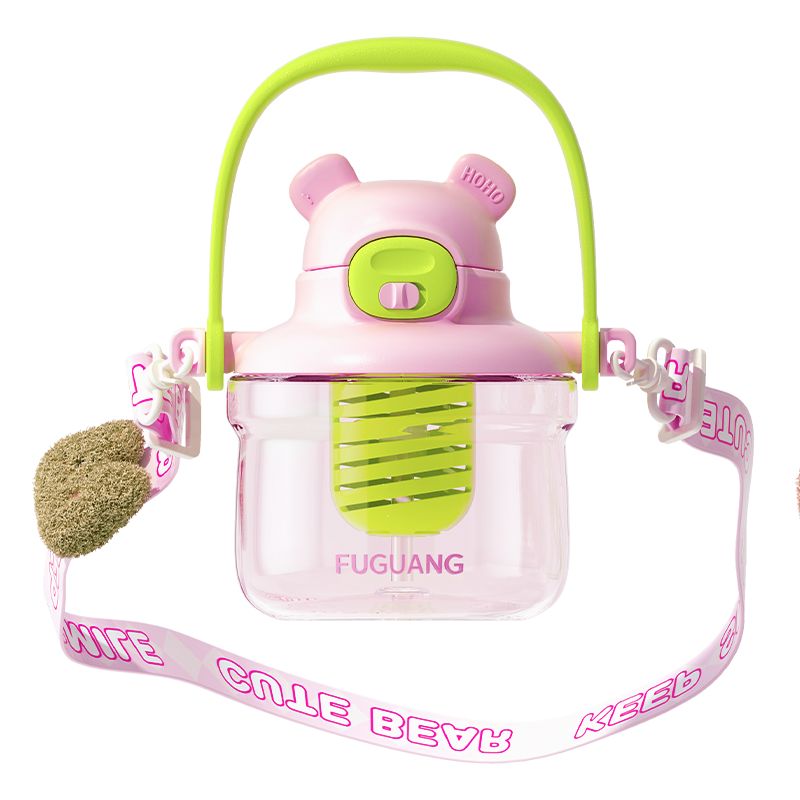 富光塑料杯儿童水杯tritan女高颜值便携水壶大容量吸管大肚杯子800ml
