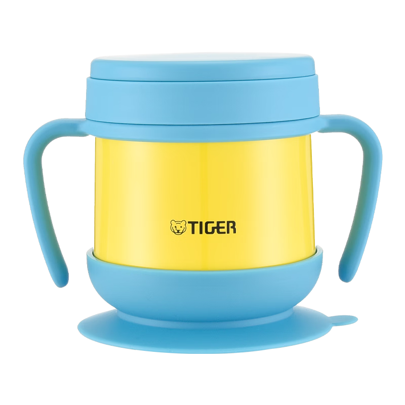 虎牌（TIGER）兒童餐具嬰兒保溫防燙輔食碗不銹鋼吸盤防滑飯盒MCP-A25C-YL250ML