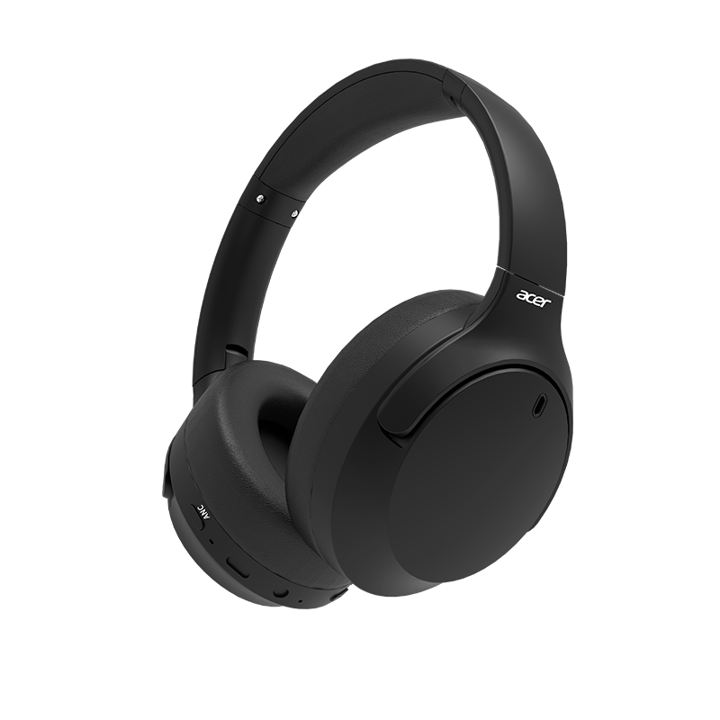 宏碁（acer）OHR305头戴式蓝牙耳机ANC主动降噪重低音无线耳麦长续航电脑网课游戏运动适用苹果华为小米黑色