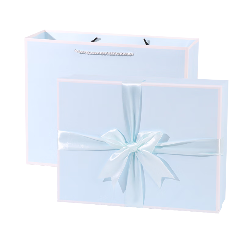 TaTanice 禮盒空盒圣誕節(jié)禮物元旦生日禮物盒禮品包裝盒 藍(lán)色蝴蝶結(jié)特大號(hào)