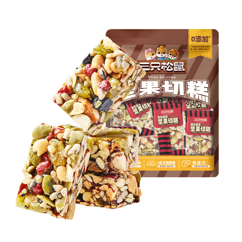 三只松鼠坚果切糕500g 新疆风味饼干蛋糕中式点心休闲零食品办公室早餐