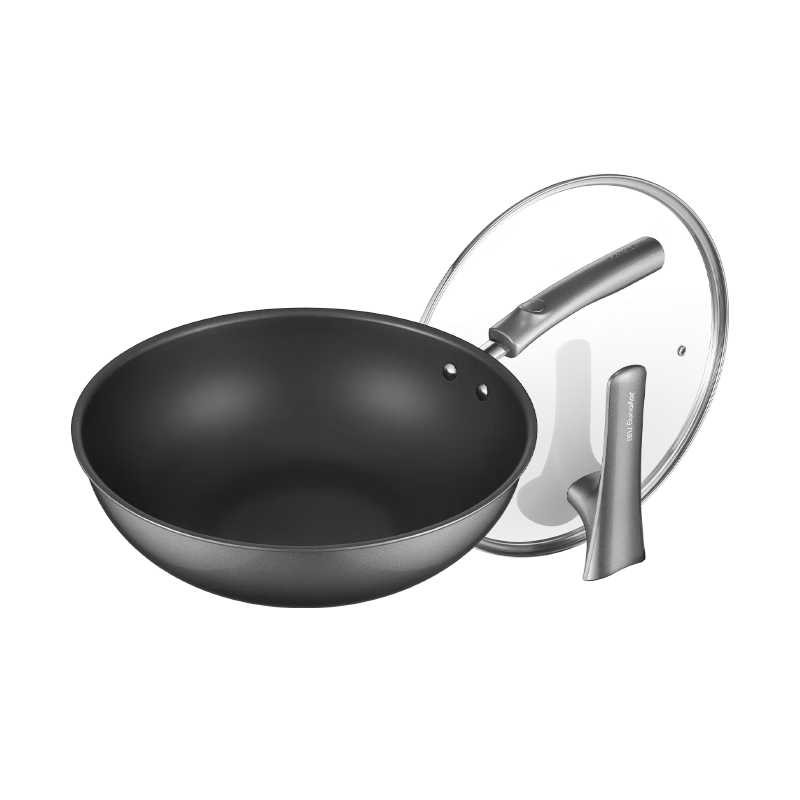 九阳（Joyoung）炒锅不粘锅有钛无涂层炒菜锅家用耐磨钛锅微孔锁油炉灶通用30cm