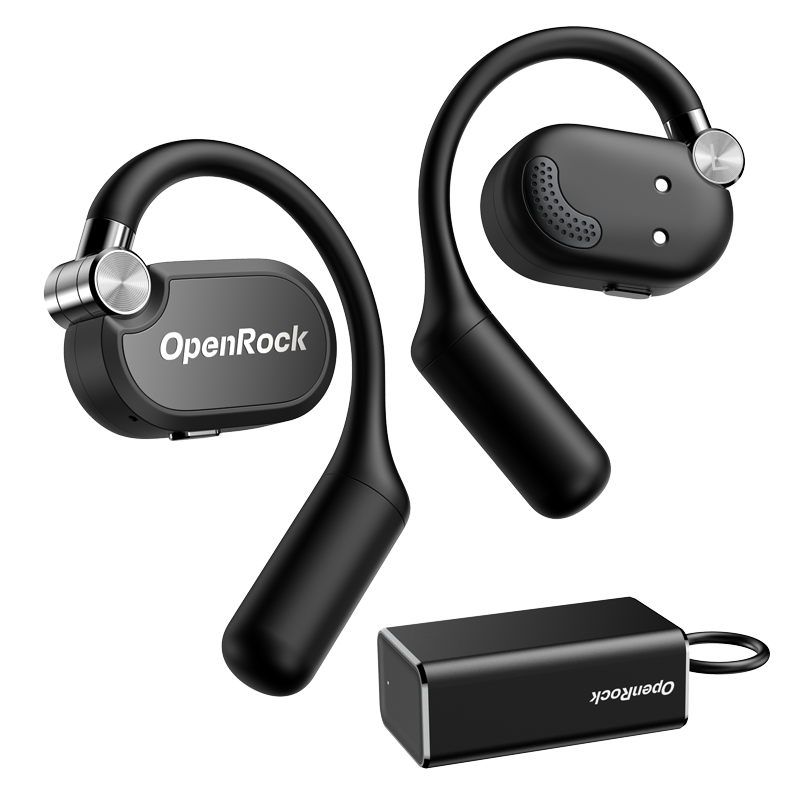 OpenRock开石X蓝牙耳机无线挂耳式不入耳开放式骑行运动跑步专用骨传导升级适用华为苹果 星夜黑
