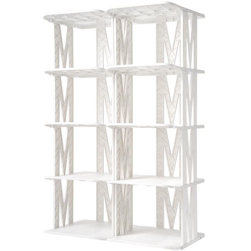 JEKO&JEKO折叠鞋架 简易鞋托置物架家用多层免安装 收纳鞋柜防尘 双列5层