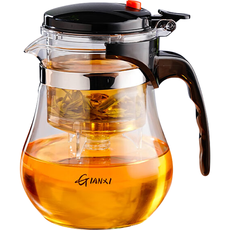 天喜（TIANXI）玻璃茶壺耐熱茶具套裝飄逸杯泡茶杯泡茶器泡茶壺茶水分離杯1800ml