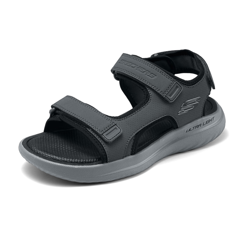 斯凯奇（Skechers）父亲节礼物凉鞋男夏季软底踩屎感外穿男鞋透气拖鞋沙滩鞋232893