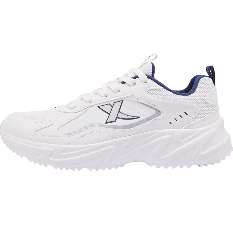 特步男鞋秋冬季运动鞋子男款青少年厚底增高防水老爹鞋山海系列休闲鞋 帆白0033【防水皮面】 42