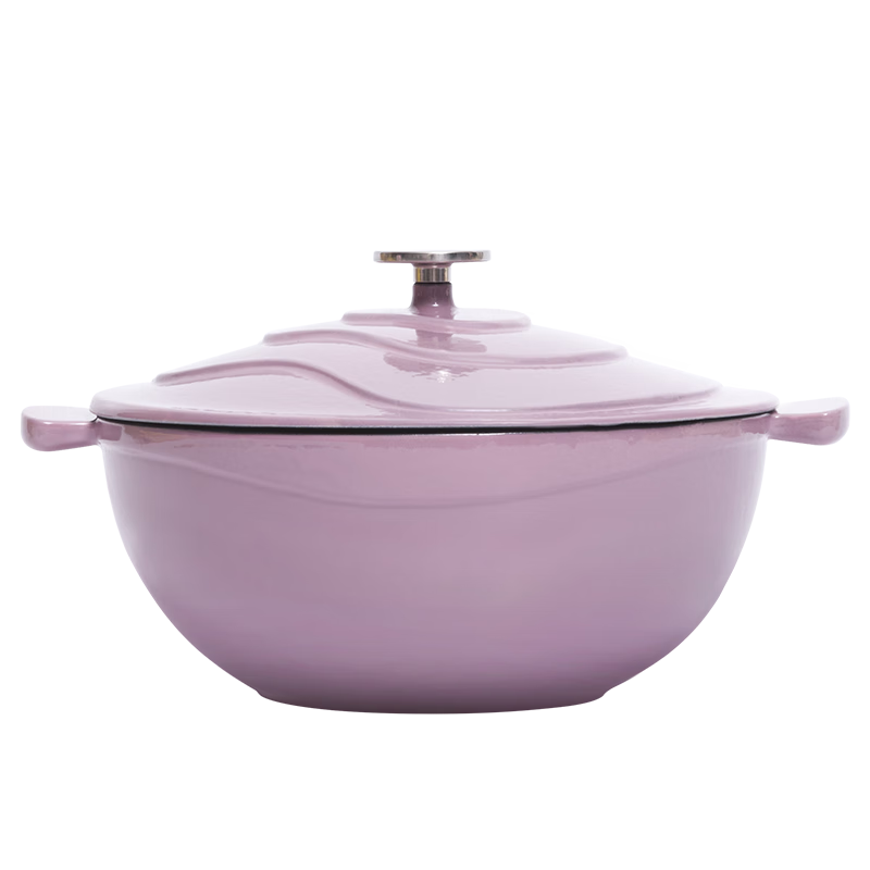 归.禾器 珐琅锅 黑珐琅寿喜锅大容量微压焖烧炖炒搪瓷锅加深汤锅 珐琅锅垫套装-丁香紫26cm4L 599元