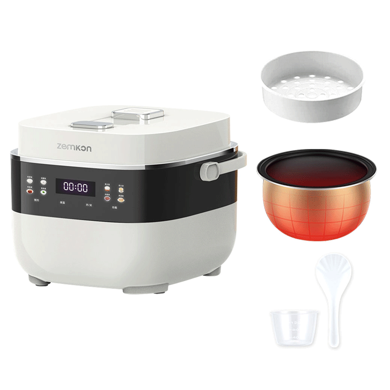 ZEMKON德国低糖电饭煲家用多功能预约米汤分离不粘锅3升智能电饭锅 纯白 3L 球釜胆