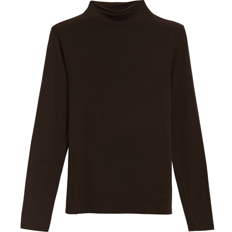 ubras25年新【刘雯同款】天丝羊毛小高领肌底秋衣女保暖舒适打底衣 小高领-巧克力色-刘雯同款 M