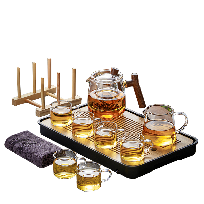 憶壺茶整套茶具玻璃泡茶壺套裝帶茶盤分離公道杯喝茶水家用功夫帶過濾