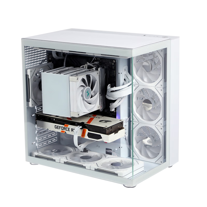 ���ڲ���������KVMA쫷�T9������������ATX����360ˮ��̨ʽ����������10����ATX��ԴType-c�ӿ�˫�沣��˫������ T9��������������ɫ