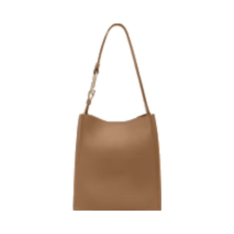 芙拉（FURLA）【禮物】NUVOLA牛皮迷你女士時尚高級感單肩包水桶包百搭休閑 沙色