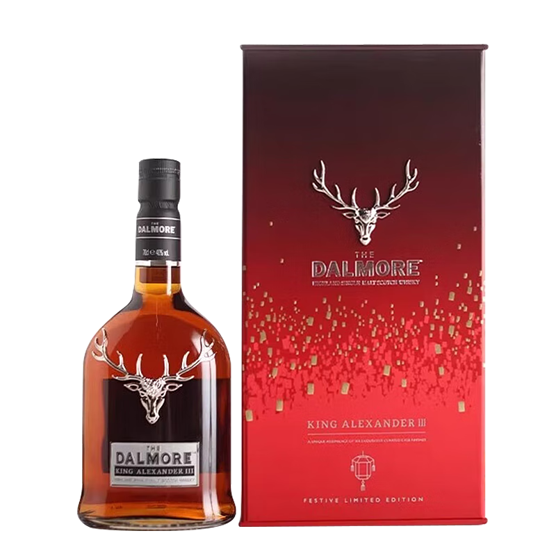 大摩（DALMORE）【国际威士忌金奖】洋酒 苏格兰单一麦芽威士忌 英国原装进口 亚历山大三世（新春版）700ml