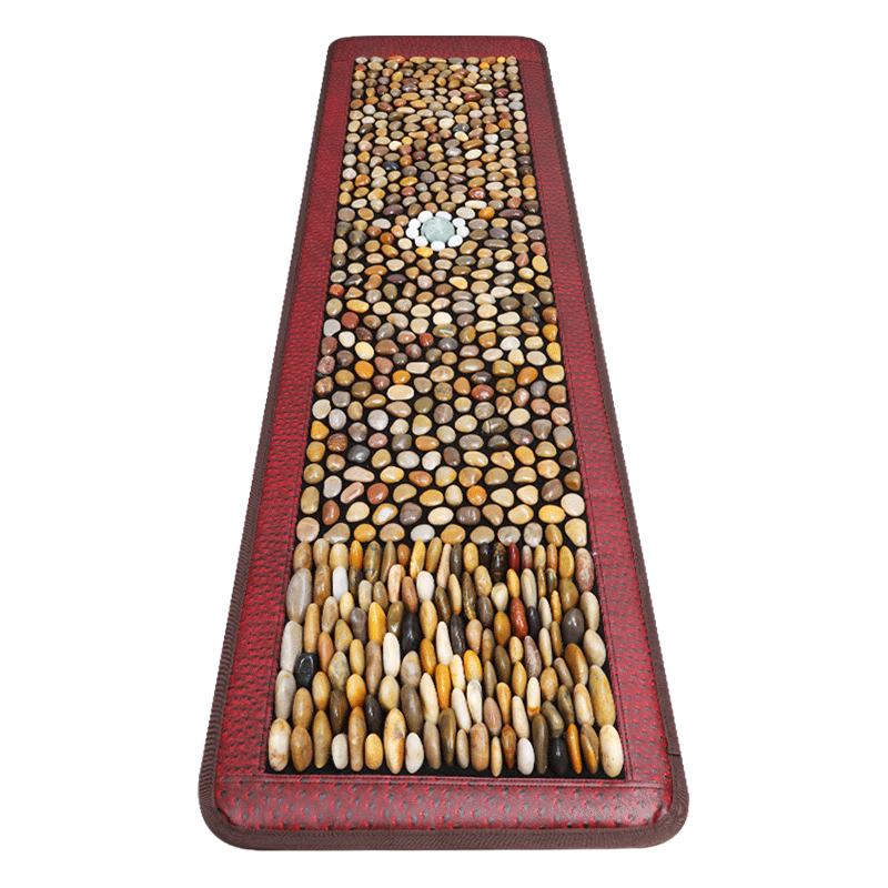 如適天然鵝卵石按摩腳踩墊足底指壓板雨花石穴位按摩器送爸爸媽媽生日禮物實(shí)用送父母親老人長輩 刺激力度 升級(jí)緩沖墊200*55cm五彩立鋪