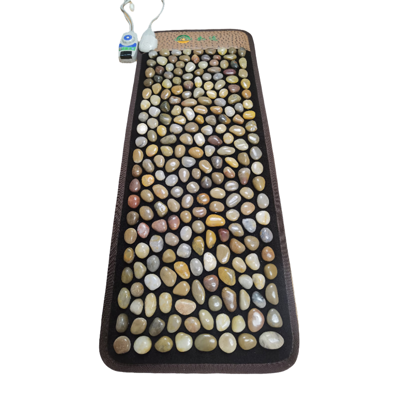 如適插電加熱鵝卵石按摩腳踩墊雨花石熱敷指壓板足底穴位神器送爸爸媽媽生日禮物實(shí)用送父母親老人長(zhǎng)輩 【加熱舒緩力度】五彩寶石100*40cm硅膠發(fā)熱線