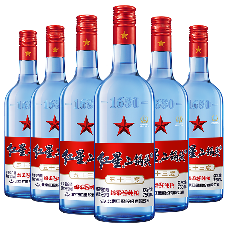 Erguotou/���Ƕ���ͷ ��ƿ����8 53?������ 750ml 6ƿ 259Ԫ