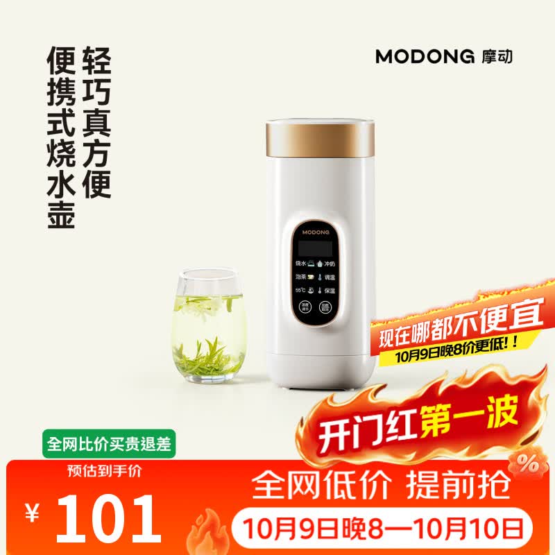 摩动便携式烧水杯650ml便携电热水壶电热水杯316不锈钢旅行加热烧水壶恒温壶婴儿冲奶生日礼物DSB01B