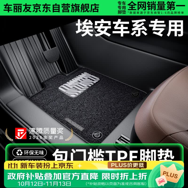 车丽友定制包门槛TPE汽车脚垫适用于埃安v霸王龙/i60/n60