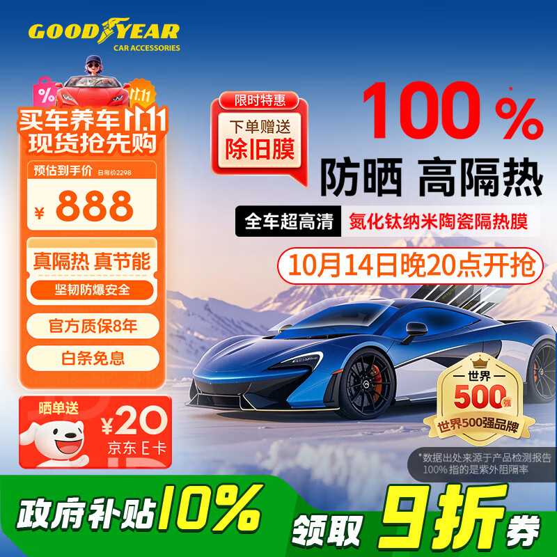 固特异（Goodyear）汽车贴膜 琥珀70SE系列汽车玻璃膜汽车膜全车膜防晒隔热车窗贴膜隐私膜