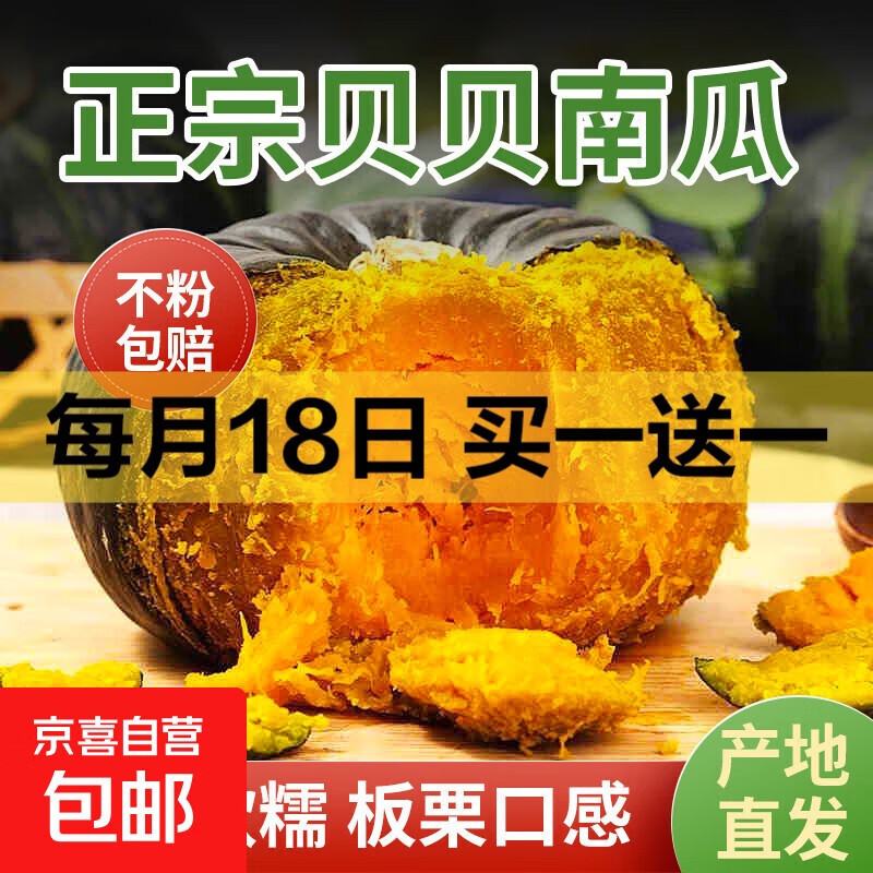 贝贝南瓜正宗板栗味小南瓜新鲜宝宝辅食粉糯营养丰富优质老南瓜 贝贝南瓜净重 5斤