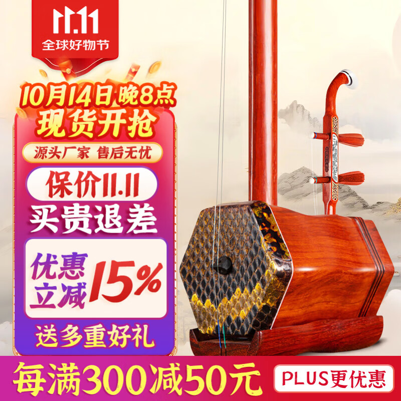 道韵红花梨木二胡专业初学者入门表演成人演奏二胡乐器