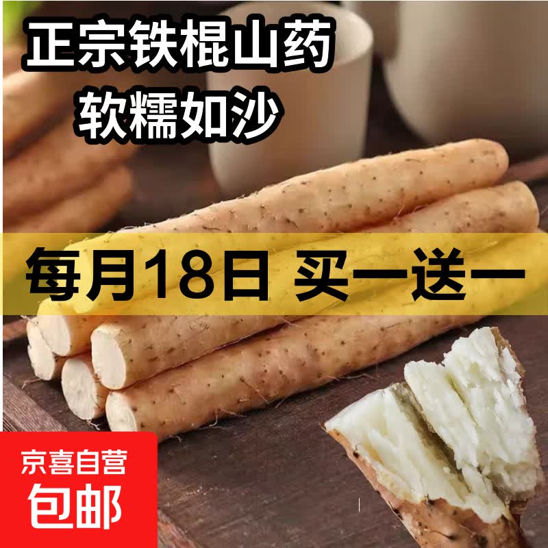 粉糯正宗铁棍山药淮山药无添加小白嘴正品垆土铁棍新鲜蔬菜 铁棍山药1斤带箱 （15cm-30cm）