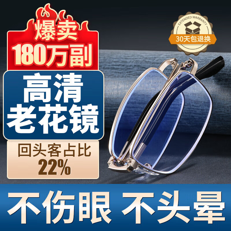 LESCA LUNETIER老花镜男款防蓝光高档品牌正品女款老花眼镜高清老人折叠远近两用