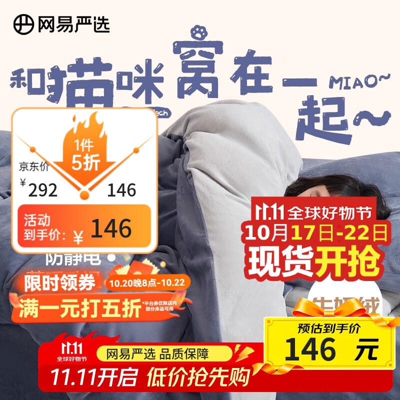 网易严选学生宿舍三件套床单款超柔牛奶绒单人冬季加厚保暖防静电 1.5x2m被套 蓝灰色