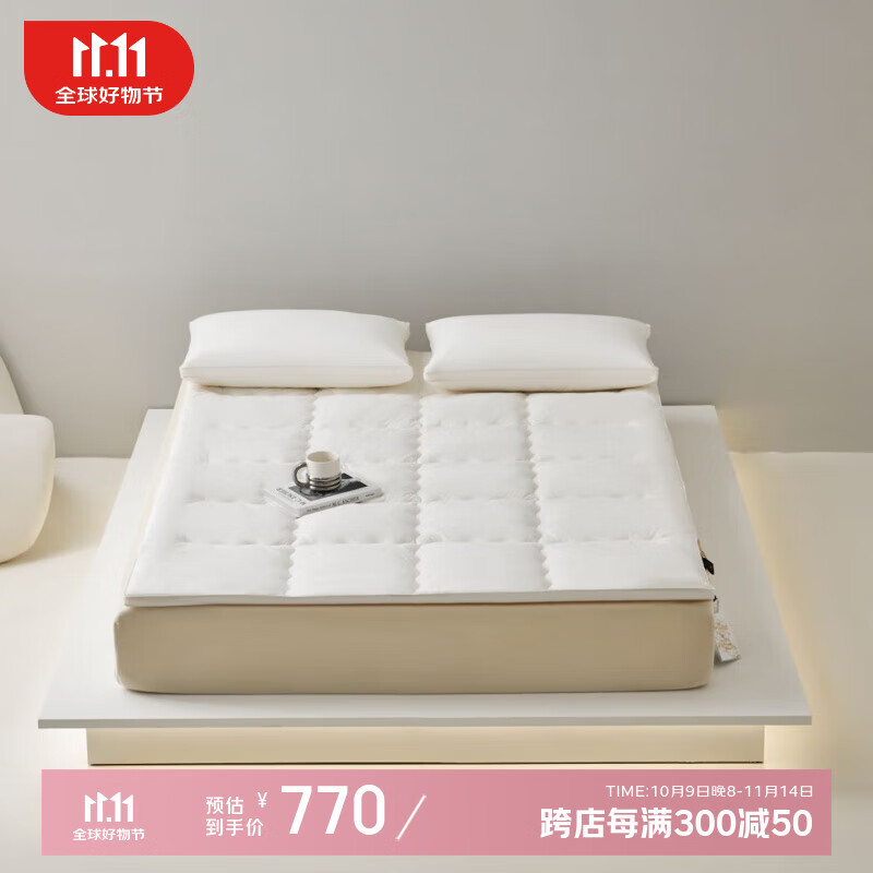 小绵羊（SHEEP）剪标款A类60支全棉优眠绵羊毛软床垫睡垫芯垫被榻榻米双人可折叠 白色 180*200*5cm6.5斤