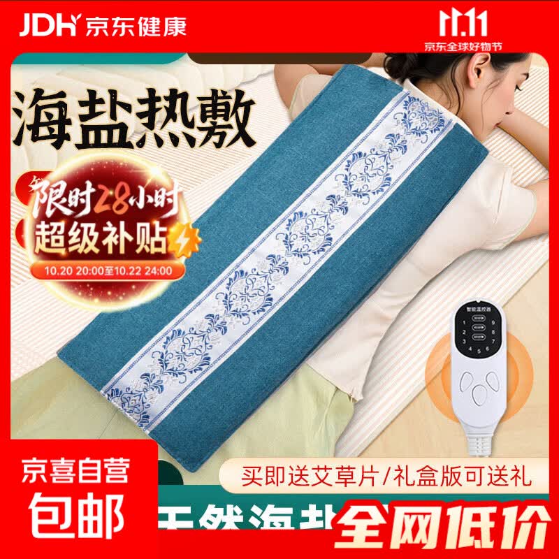 海盐热敷包盐袋电加热俞兆林同款艾草灸发热包按摩理疗仪中秋礼品 【紫色经典款】10档温控 不含手提袋