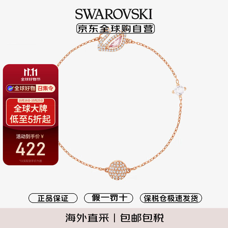 施华洛世奇（SWAROVSKI）手镯女 粉天鹅女士手链生日礼物送女友送闺蜜5485876