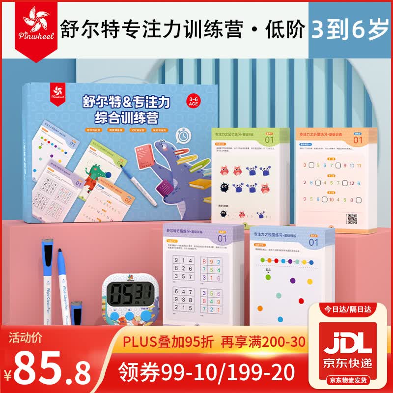 Pinwheel舒尔特方格专注力训练全套3-6岁注意力神器益智玩具 72.94元 - 美泡泡