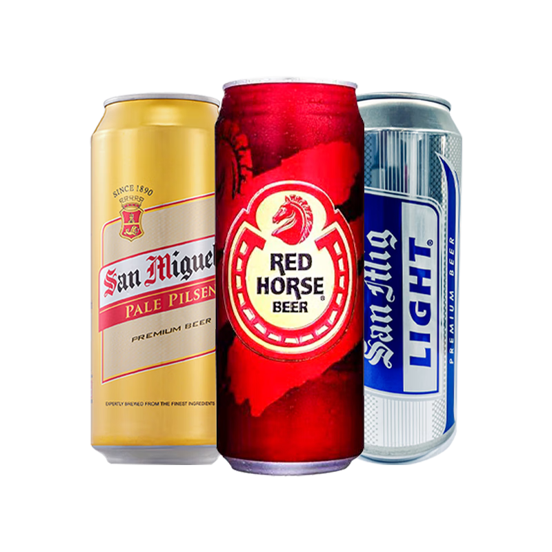 生力 红马Red Horse香港产进口啤酒原装高端烈性高度啤酒琥珀拉格啤酒 红马+生力原味+生力清啤 500mL 3罐