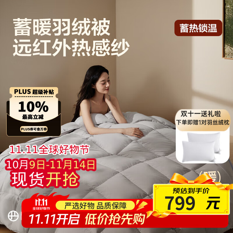 网易严选95%白鹅绒被子中国大鹅羽绒被芯抗菌静音0压感鹅腹大朵绒 【 升温13.6℃ 50%鹅绒】冬被 150*200cm 适合1.2/1.5米床