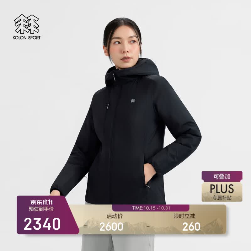KOLON SPORT/可隆户外棉衣 女士徒步防泼水P棉轻薄棉服夹克