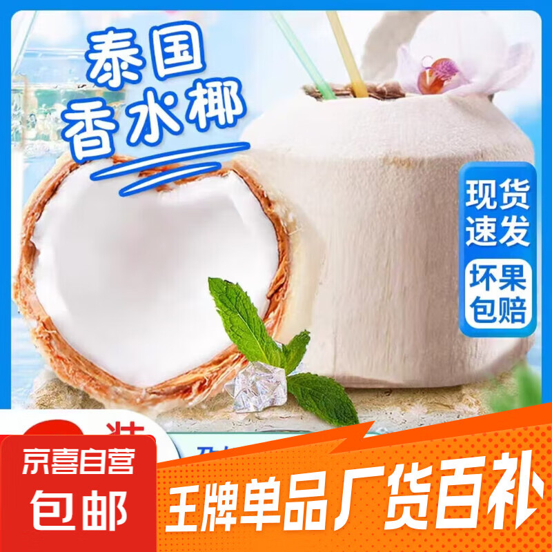 水果码头泰国进口香水奶椰天然椰青 送彩虹吸管送开椰器单果900g 水果码头进口香水椰1粒装送吸管