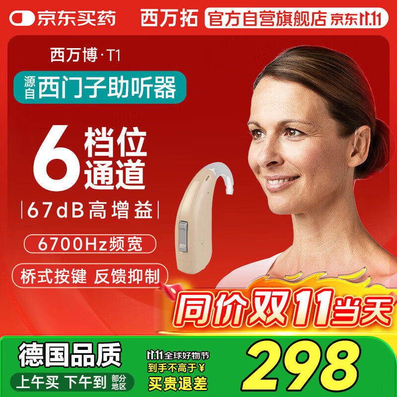 西万拓源自西门子老年人用重度耳背式助听器年轻人6档位通道 STF P T1