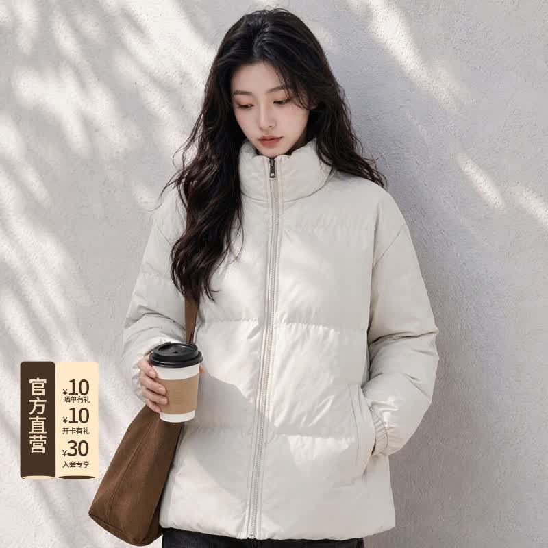 美式棉服女2026冬季新款小个子棉衣外套高级感面包服 杏色 XL 京东折扣/优惠券