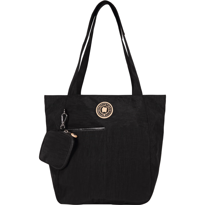 DANNY BEAR丹尼熊新款大容量單肩包百搭輕便洗水布托特包媽咪包DKB4828060 煙墨云黑