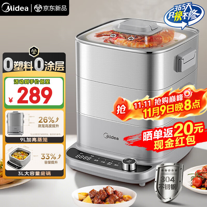 ���ģ�Midea��Mini��ħ���๦�ܵ��������� ��������һ��3�� ������ 0Ϳ�㲻��ֿɲ�ϴ 24H����ԤԼ��6H���� 12L ��ʳƷ��304����֡�