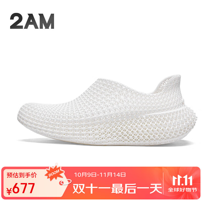 2AM· Rocker4D打印一体成型休闲鞋百搭时尚潮流男鞋夏季3d打印鞋 月光白 40