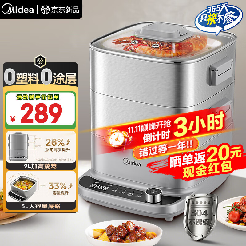 ���ģ�Midea��Mini��ħ��S�๦�ܵ��������� ��������һ��3�� ������ 0Ϳ�㲻��ֿɲ�ϴ 24H����ԤԼ��6H���� 12L ��ʳƷ��304����֡�